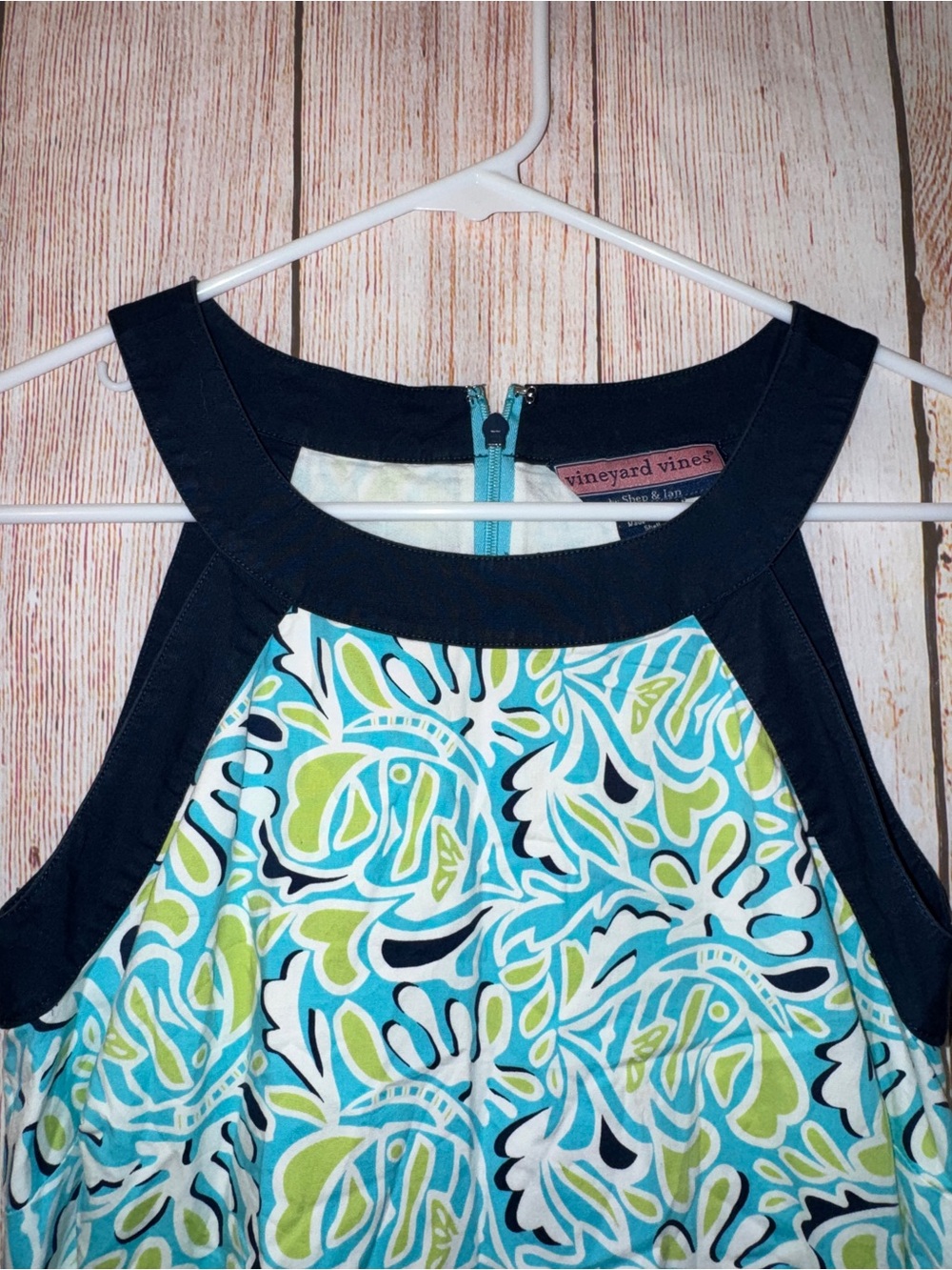 Vineyard Vines Teal, Lime & Navy Tropical Fish Patterned Mini Dress XS - Picture 2 of 5